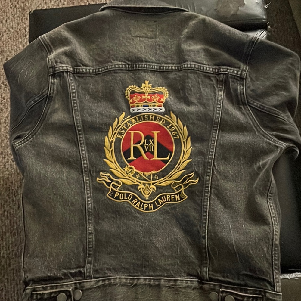 Men’s Polo Ralph Lauren Grey Denim Jacket Size Medium